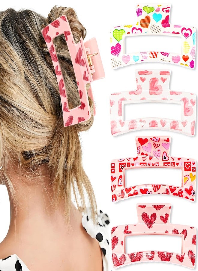 KICOSY 4PCS Valentine's Day Hair Claw Clips - Ideal for Date Nights, Galentine Party & Daily Romantic Looks - Image 1
